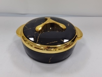 Marmite dorée effet miroir 1,5L 2L 2,5L en acier inoxydable avec poignées doubles et couvercle à clipser, récipient de conservation alimentaire et vaisselle de service avec poignée en Y