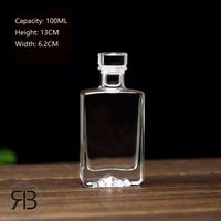 Botol anggur kaca 50ml 100ml 200ml 500ml ml botol kaca Vodka anggur botol minuman keras wiski sampanye Vodka dengan tutup