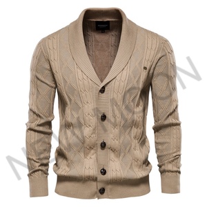 Customized High Quality Autumn and Winter Fashion Trend Men's Casual Solid Color V-neck Long Sleeve Knitted Cardigan - Product Image 6