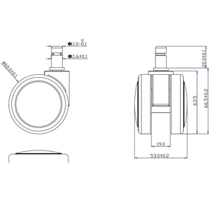 Ruedas giratorias de alto rendimiento de 60 mm con vástago de 11*22 mm para sillas de oficina, muebles de escuela y sala de estar - Product Image 2