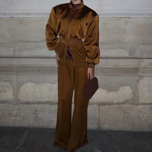 Conjunto de 2 Piezas de Chaqueta y Pantalones para Mujer, Estilo Vintage, Casual, Elegante, Corte Entallado, en Oferta - Product Image 1