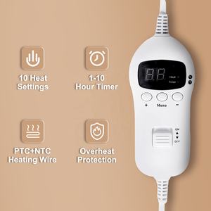 Manta eléctrica de franela Reversible y Sherpa de gran venta con 9 niveles de calefacción, 10H, protección contra sobrecalentamiento, lavable - Product Image 2