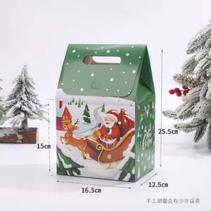 Bolsa de Papel Portátil con Diseño de Copo de Nieve Navideño, Caja Pequeña Hecha a Mano para Empacar Productos de Repostería, Dulces, Nougat y Artículos Festivos - Product Image 5