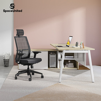 Chaises ergonomiques en maille SpaceUnited avec appui-tête et soutien lombaire, couleurs de cadre variées pour projets