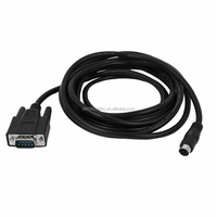 Cable Adaptador DB9 Hembra a Mini Din Macho de 8 Pines con Blindaje Trenzado y Cubierta de PVC para Comunicación Serial RS232 de Computadora