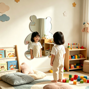 Wholesale Bear Shaped PC Self Adhesive <b>Mirror</b> Safety Plastic <b>Mirror</b> for Kids Room <b>Wall</b> Decor - Product Image 3