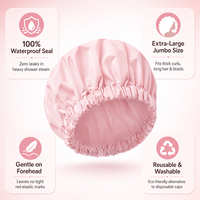 Bonnet de Douche de Luxe pour Femme en Gros, Imperméable, Doublé Satin, Extra Large, Double Couche, Réutilisable, Ajustable pour Tresses