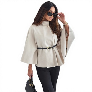 Mode d'hiver transfrontalière pour femmes européennes et américaines : Élégante et chic, couleur unie, taille cintrée, polyester, manches longues - Product Image 1