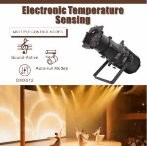 Preço de Fábrica 220W LED Spot de Perfil com CCT Ajustável 3200K-6500K DMX512 IP20 para Iluminação de Teatros, Estúdios de TV, Salas de Conferência e Palcos - Product Image 3