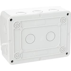 Prise industrielle horizontale Rosi 16A IP67 2P+T en plastique bleu pour extérieur avec couvercle - Product Image 2