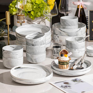 Assiette creuse en céramique blanche ronde, bol à steak occidental en céramique créative chinoise, vente en gros - Product Image 1