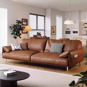 Sofás de salón de estilo industrial para sala de estar, sofá minimalista de <span class=keywords><strong>esquina</strong></span> de cuero, sofá de 2 plazas, sofá de tela Vintage de Italia - Product Image 2