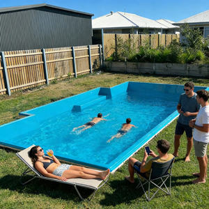 Piscina de Fibra de Vidrio Rectangular Prefabricada de Primera Calidad, de Bajo Mantenimiento, a Prueba de Fugas, para Patio Trasero - Product Image 2