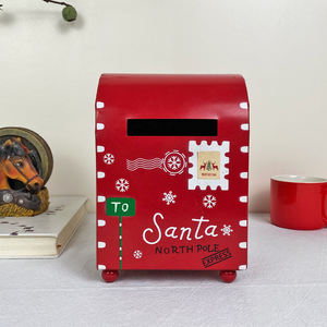 <strong>Christmas</strong> Decorative Mailbox Metal Santa North Pole Express <strong>Postbox</strong> for Indoor Outdoor Party Decor - Product Image 1