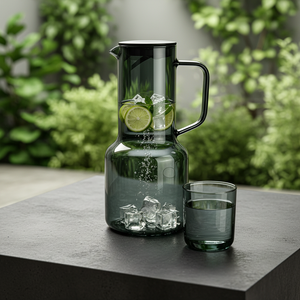 <span class=keywords><strong>Carafe</strong></span> moderne en verre borosilicate avec couvercle et poignée, 1600 ml, anti-fuite, couleur personnalisée, pour thé glacé et jus, idéale pour la porte du réfrigérateur - Product Image 4