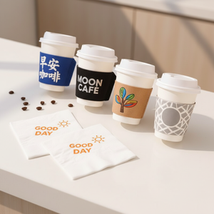 Tazza da Caffè Ecologica Personalizzata a Doppia Parete in Carta Kraft con Logo Stampato e Rivestimento in PE - Product Image 4