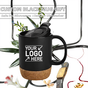 Tasses à café en porcelaine noires mates et brillantes personnalisées, cadeaux souvenirs blancs, gravure minimaliste unie, compatibles micro-ondes - Product Image 2