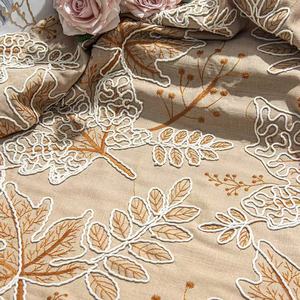 <span class=keywords><strong>Tissu</strong></span> en coton de style printemps et automne, grand motif de feuille d'érable, fil de coton, <span class=keywords><strong>tissu</strong></span> brodé pour robe cheongsam, <span class=keywords><strong>tissu</strong></span> en coton et <span class=keywords><strong>lin</strong></span> - Product Image 5