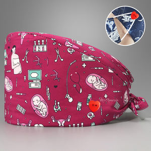 Gorro de Enfermeira Estampado para Mulheres em Algodão Puro, Gorro de Cirurgia Dental Fino com Logotipo Personalizado, Gorro Fofo para Unidade de Cuidados - Product Image 2