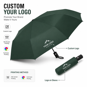Parapluie pliable automatique en gros, logo personnalisé imprimé, compact, imperméable, pare-soleil pour les voyages et les cadeaux d'affaires - Product Image 2
