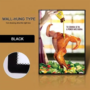 Tablero de letrero de plexiglás con forma personalizada Dircely, caja de luz LED rectangular ultrafina, pantalla publicitaria móvil con marco de cristal a presión - Product Image 1