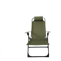 Chaise Kermit réglable à dossier haut, chaise de camping et de pêche portable, chaise pliante d'extérieur en tissu avec coussin