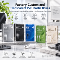 Boîtes en plastique PVC transparent personnalisées en usine, logo en relief recyclable et respectueux de l'environnement pour l'électronique grand public