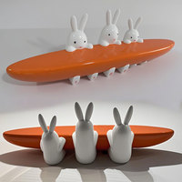 Sculpture de lapins uniques en fibre de verre, banc décoratif résistant aux intempéries, chaise décorative en forme d'animal pour espaces publics, jardins et centres commerciaux