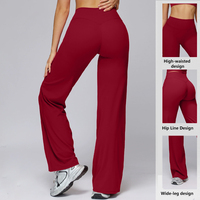 Ensemble de vêtements de sport pour femmes XW-AJK8002+ACK8002, ensemble de 2 pièces, pantalon de sport à jambes larges, ensembles de jogging pour femmes, vente en gros
