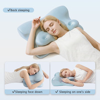 Oreiller en mousse à mémoire de forme en forme de papillon, ergonomique, multifonctionnel, pour dormir sur le côté, avec une taie d'oreiller amovible et lavable en machine