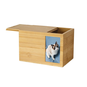 Urne funéraire en bambou pour animaux de compagnie, cercueil cinéraire pour chien et chat avec cadre photo, vente en gros - Product Image 2