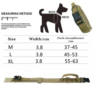Großhandel Hochwertige Hochleistungs-Metalls chnalle Haustier Hund Trainings halsband Großes Hunde halsband und Leine Set Taktisches Hunde halsband - Product Image 4