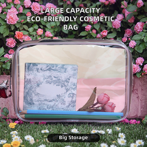 Yuehe 3-6L Minimalista Corte Láser Transparente PVC Mango Suave Ecológico Bolsa de Cosméticos Moderna con Cierre de Cremallera - Product Image 2