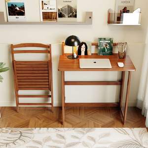 Escritorio de Computadora de Bambú Plegable, Escritorio de Estudio Moderno y Sencillo para Dormitorio u Oficina en Casa - Product Image 4