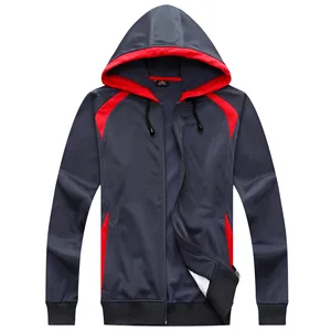 Großhandel Mode 2 Stück Herren Kapuze Sportswear Set Patchwork Langarm Zip-up Trainings anzüge mit atmungsaktiven Feature Print Logo - Product Image 4