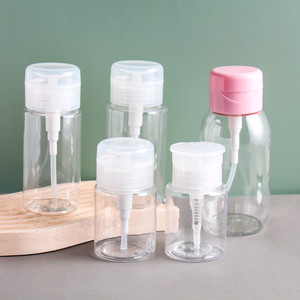 Flacon pompe en plastique 100ml 120ml 150ml 200ml pour dissolvant de vernis à ongles, distributeur de liquide, conteneur vide pour démaquillant de salon - Product Image 1