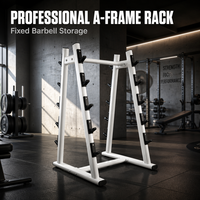 Support de Rangement Vertical Commercial en Acier pour Barres de Musculation en Forme de A – Équipement de Fitness pour Salle de Sport
