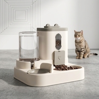 Vente en gros de distributeur d'eau et de nourriture pour animaux de compagnie 2 en 1, en plastique, étanche, grand bol de rangement pour chats, chiens, petits animaux