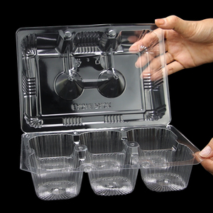 Nhựa Nhỏ Rõ Ràng Bánh Nhựa Hộp Tráng Miệng Với Nắp 6-Lưới Vỏ Sò Hộp Bánh - Product Image 3