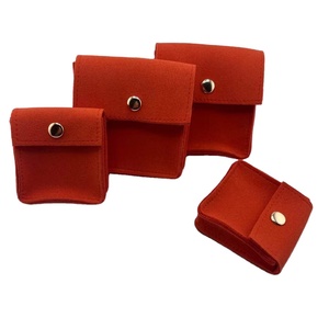 Sacchetti in <span class=keywords><strong>Camoscio</strong></span> Riciclabile Personalizzati con Logo KW, Chiusura a Bottone, Confezione Regalo per Collane e Anelli con Gemme - Product Image 1