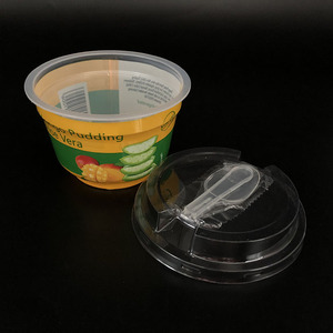 Gobelet à <span class=keywords><strong>yaourt</strong></span> transparent en plastique PP <span class=keywords><strong>de</strong></span> 250ml avec <span class=keywords><strong>couvercle</strong></span> en aluminium <span class=keywords><strong>Couvercle</strong></span> en plastique et cuillère <span class=keywords><strong>Yaourt</strong></span> <span class=keywords><strong>De</strong></span> Pot - Product Image 2