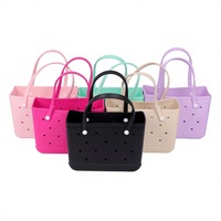 Nouveau sac de plage en EVA pour femme, style européen et américain, durable, design creux, portable, deux ouvertures, grande capacité, couleur unie
