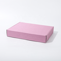 Boîte d'expédition postale en carton ondulé rose avec Logo personnalisé