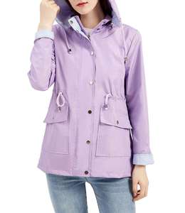 New Autumn Winter Solid Oxford Waterproof Front Logo Women's Plus Size Motorcycle Windbreaker Coat - Product Image 1