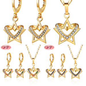 Nueva tendencia cobre color circón collar pendiente conjunto corona africano indio Dubai joyería nupcial conjuntos - Product Image 4