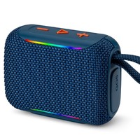 Haut-parleur portable sans fil GO5 avec subwoofer, 7 lumières colorées, design cyclable pour extérieur, en plastique