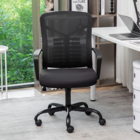 Chaise de bureau ergonomique pour le dessin, chaise de direction au design unique à dossier moyen, moderne, pivotante et relevable, avec accoudoirs flexibles, en tissu durable pour le bureau