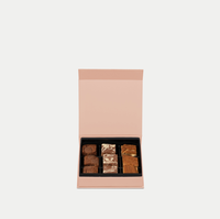 Nouveau style feuille d'or rose boîte à brownie emballage flip magnétique boîte cadeau papier boîte alimentaire