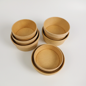 35 oz 1000 ml usa e getta ciotola di carta rotonda con coperchio per insalata cibo da asporto imballaggio - Product Image 6