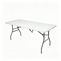 Table pliante rectangulaire en plastique pour traiteur, banquet, pique-nique, utilisation en extérieur, pour cour, tailles 5ft/6ft/8ft, mobilier d'extérieur